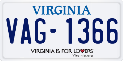 VA license plate VAG1366