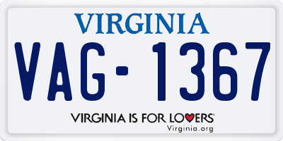 VA license plate VAG1367