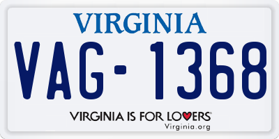 VA license plate VAG1368