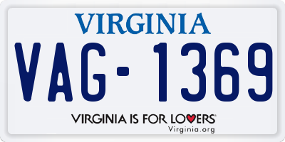 VA license plate VAG1369