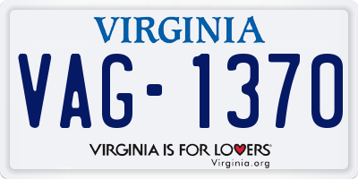 VA license plate VAG1370