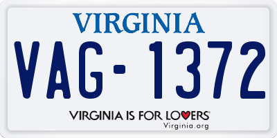 VA license plate VAG1372