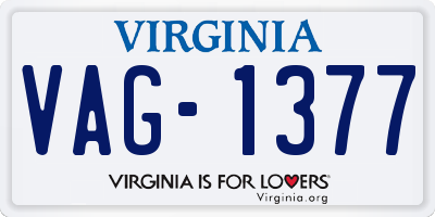 VA license plate VAG1377