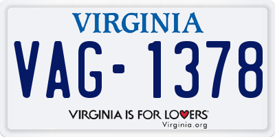 VA license plate VAG1378