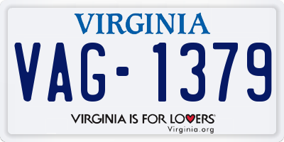 VA license plate VAG1379