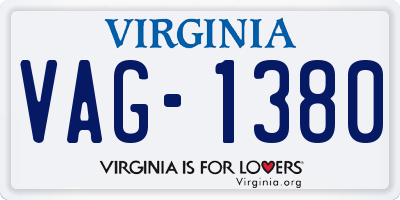 VA license plate VAG1380