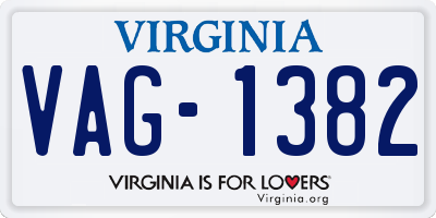 VA license plate VAG1382