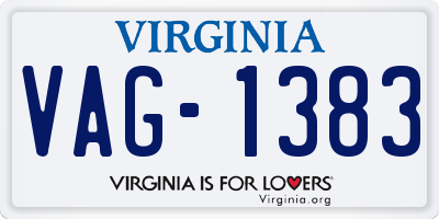VA license plate VAG1383