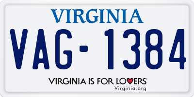 VA license plate VAG1384