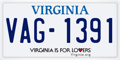 VA license plate VAG1391