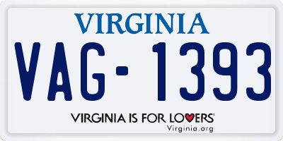 VA license plate VAG1393