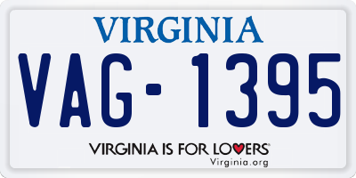 VA license plate VAG1395