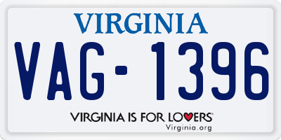 VA license plate VAG1396
