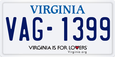 VA license plate VAG1399