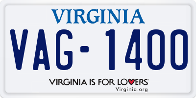 VA license plate VAG1400
