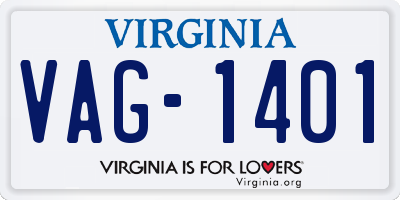 VA license plate VAG1401