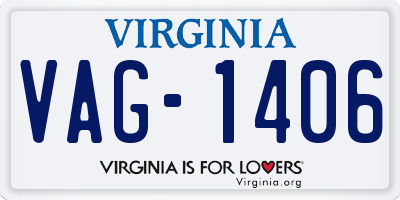 VA license plate VAG1406