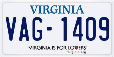 VA license plate VAG1409