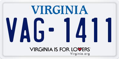 VA license plate VAG1411