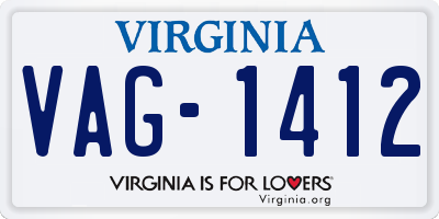 VA license plate VAG1412