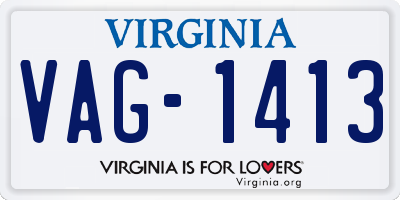 VA license plate VAG1413