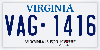 VA license plate VAG1416