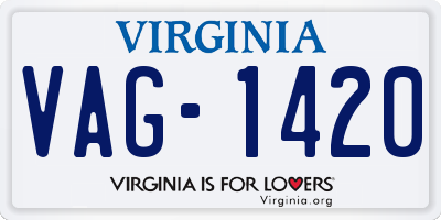 VA license plate VAG1420