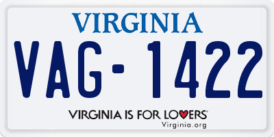 VA license plate VAG1422