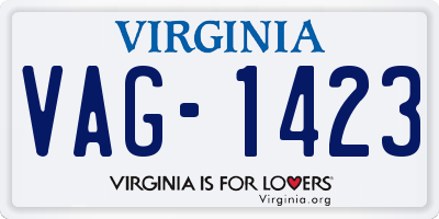 VA license plate VAG1423
