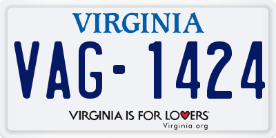 VA license plate VAG1424