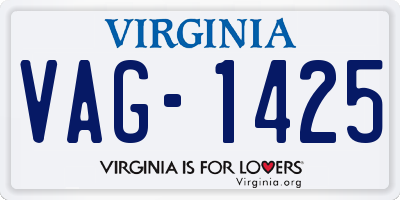 VA license plate VAG1425