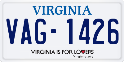 VA license plate VAG1426