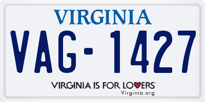 VA license plate VAG1427