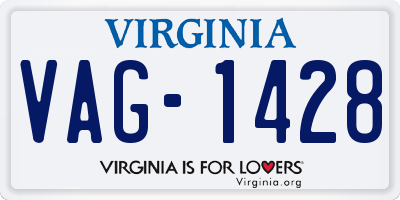 VA license plate VAG1428