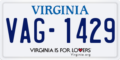 VA license plate VAG1429