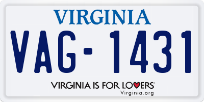 VA license plate VAG1431