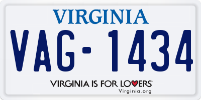 VA license plate VAG1434