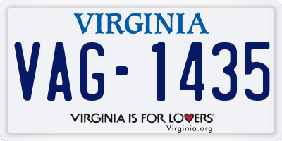 VA license plate VAG1435