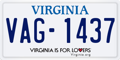 VA license plate VAG1437