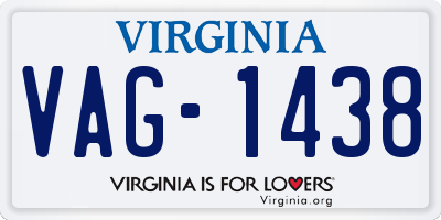 VA license plate VAG1438