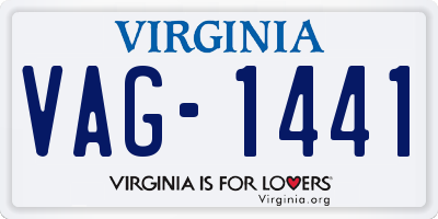 VA license plate VAG1441