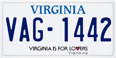 VA license plate VAG1442