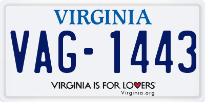 VA license plate VAG1443