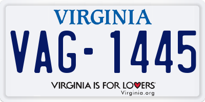 VA license plate VAG1445