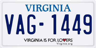 VA license plate VAG1449