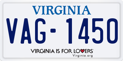 VA license plate VAG1450