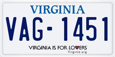 VA license plate VAG1451