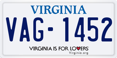 VA license plate VAG1452