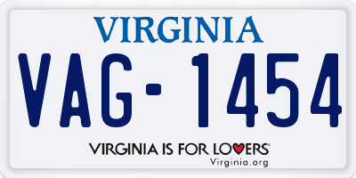 VA license plate VAG1454