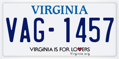 VA license plate VAG1457